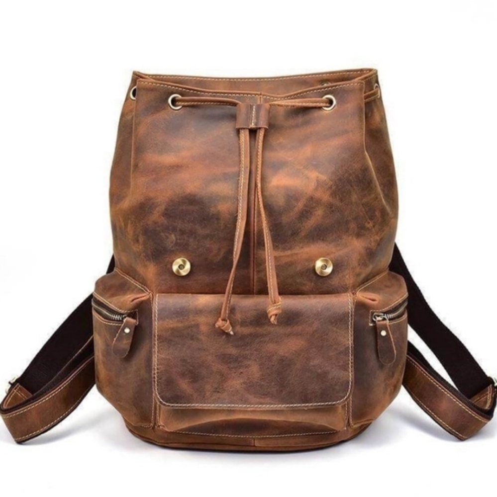 Rugged Buffalo handmade leather backpack